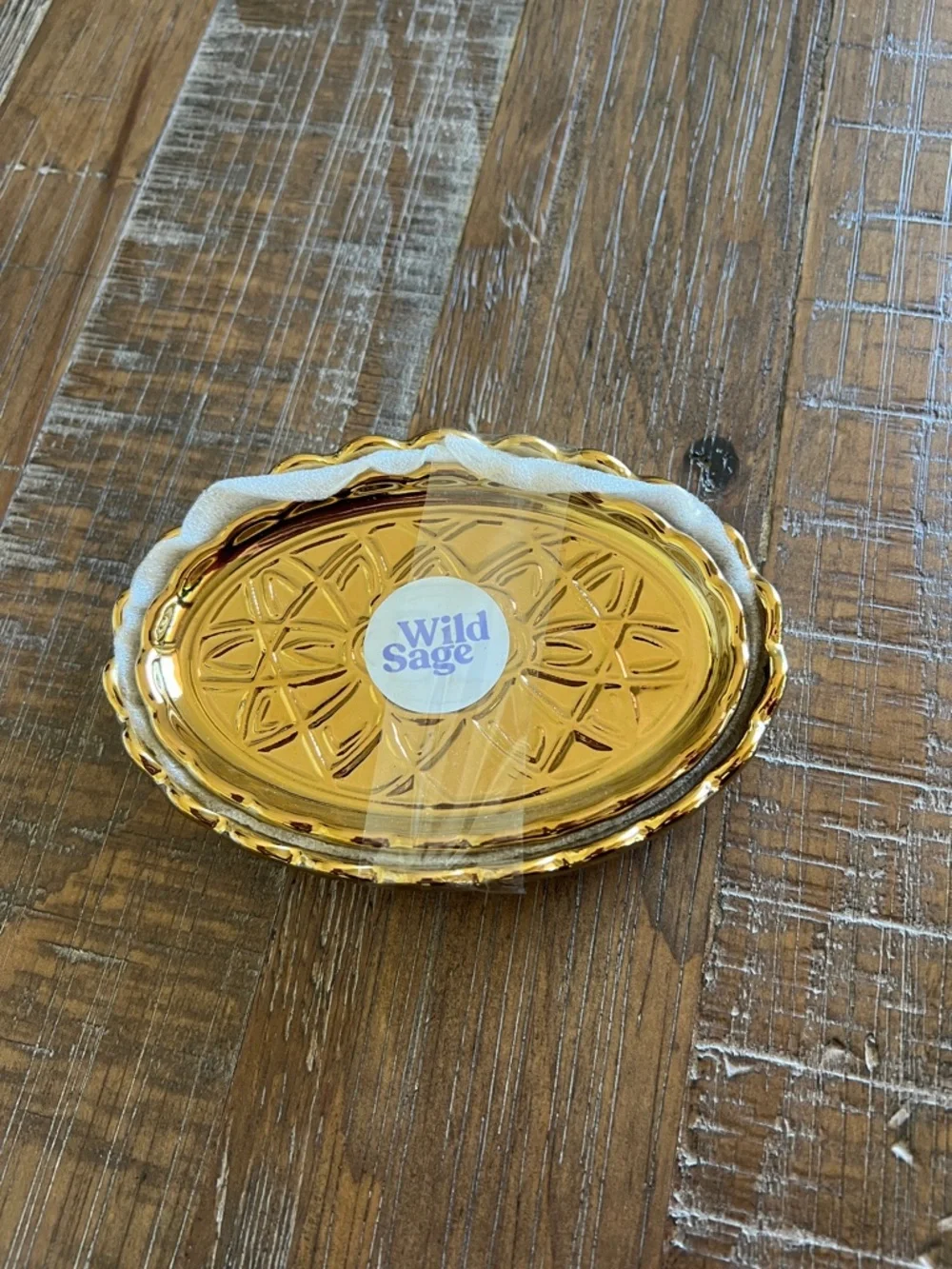 Wild Sage 2pc Vanity Cassidy Gold Glass Tray